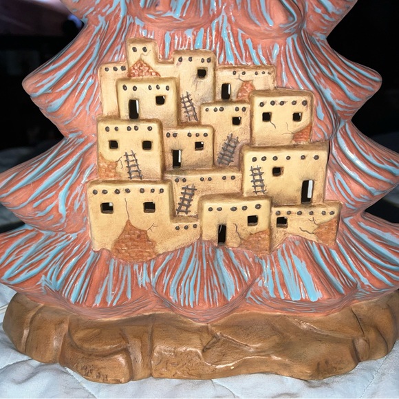Southwestern Christmas Tree Village Light Up Desert Old Village Christmas Tree - Picture 7 of 9